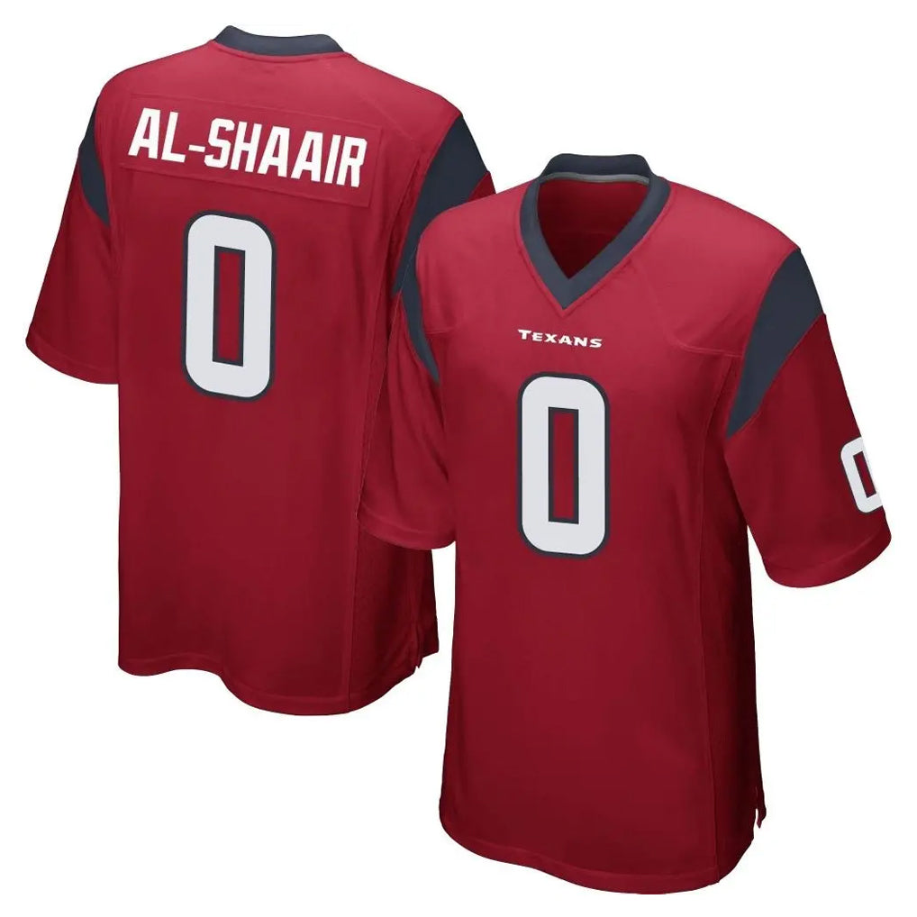 Cooneas H.Texans #0 Azeez Al-Shaair Player Red Home Game Stitched Jerseys