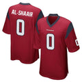Cooneas H.Texans #0 Azeez Al-Shaair Player Red Home Game Stitched Jerseys