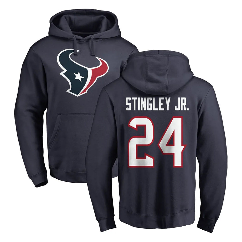 Cooneas H.Texans #24 Derek Stingley Jr. Player Navy Pro Line Pullover Hoodie Limited Game Stitched Jerseys
