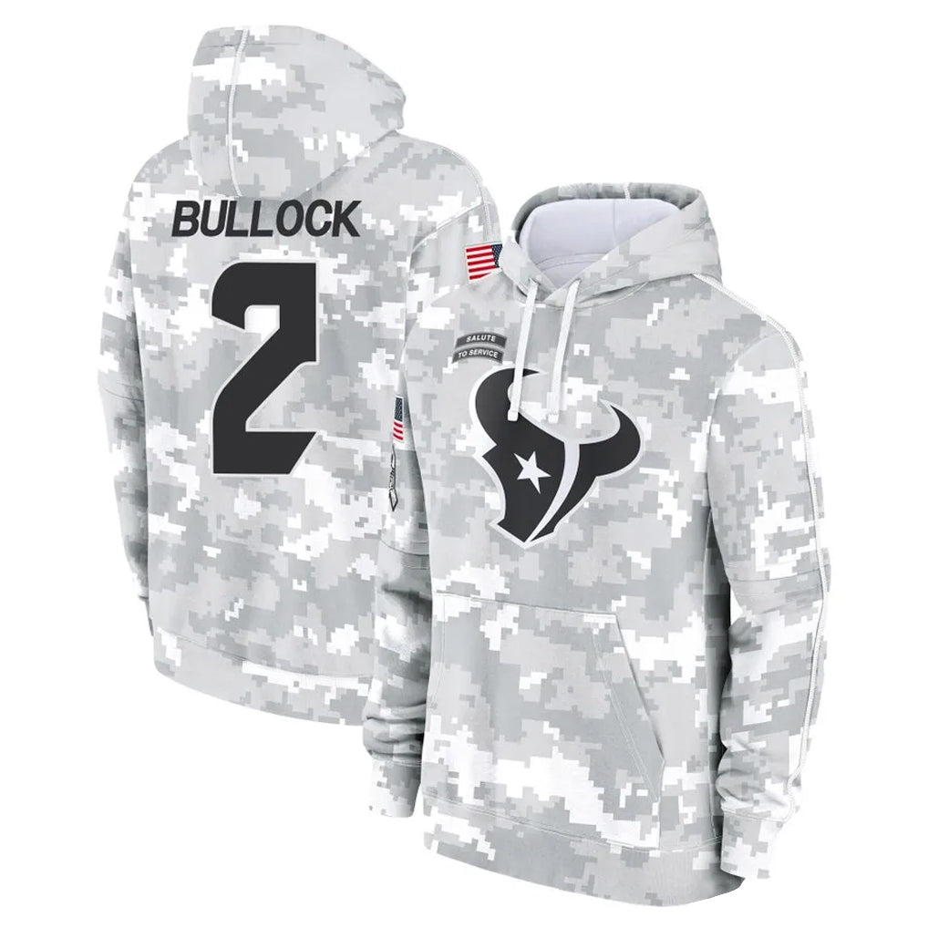 Cooneas H.Texans #2 Calen Bullock Player Arctic Camo Salute to Service Hoodies Limited Game Stitched Jerseys