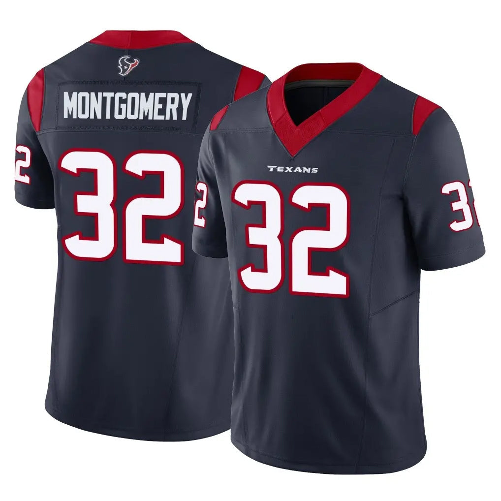 Cooneas H.Texans #32 David Montgomery Player Navy Limited Vapor F.U.S.E. Home Game Stitched Jerseys