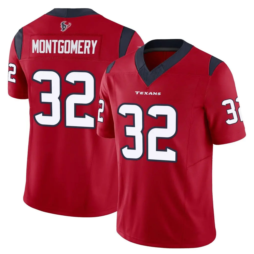 Cooneas H.Texans #32 David Montgomery Player Red Limited Vapor F.U.S.E. Home Game Stitched Jerseys