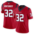 Cooneas H.Texans #32 David Montgomery Player Red Limited Vapor F.U.S.E. Home Game Stitched Jerseys