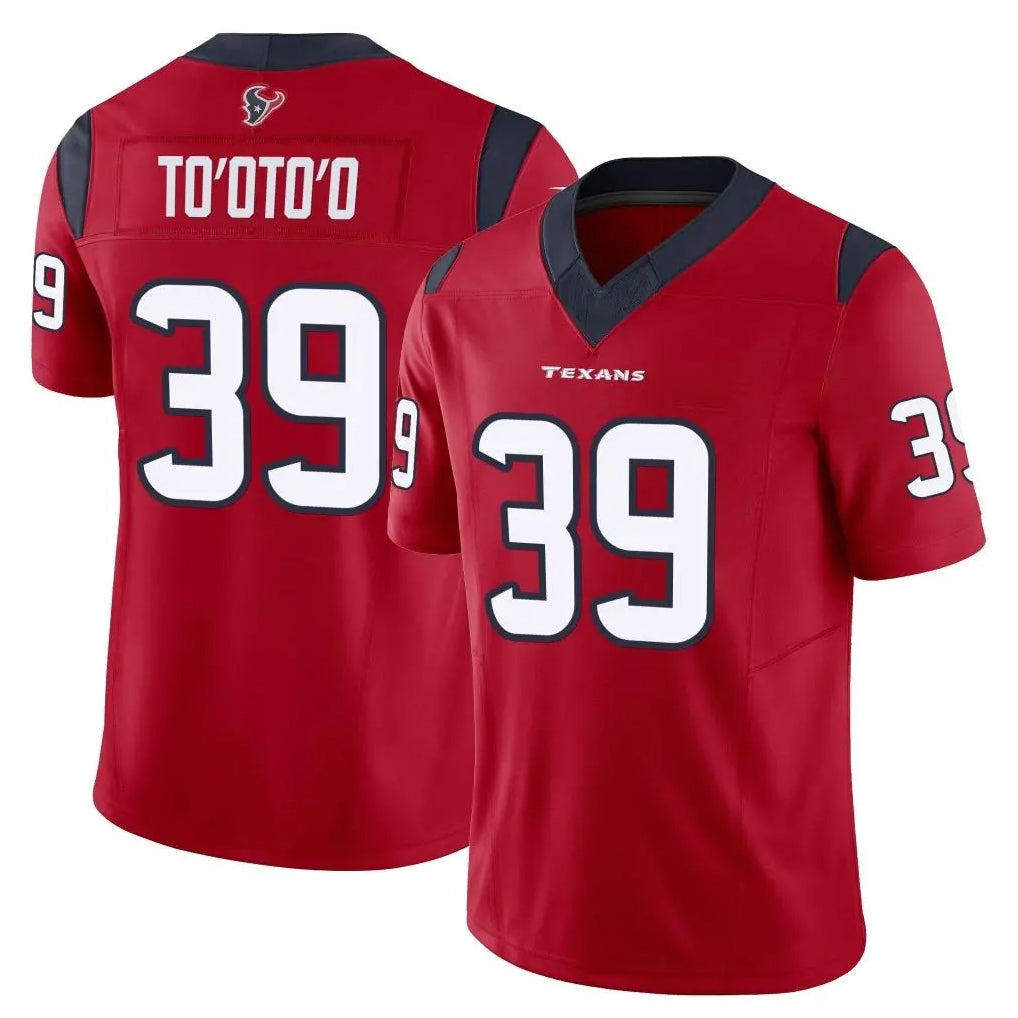Cooneas H.Texans #39 Henry To'oTo'o Player Red Limited Vapor F.U.S.E. Home Game Stitched Jerseys