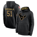 Cooneas H.Texans #51 Will Anderson Jr. Player Black Salute to Service Hoodies Limited Game Stitched Jerseys
