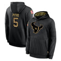 Cooneas H.Texans #5 Jalen Pitre Player Black Salute to Service Hoodies Limited Game Stitched Jerseys