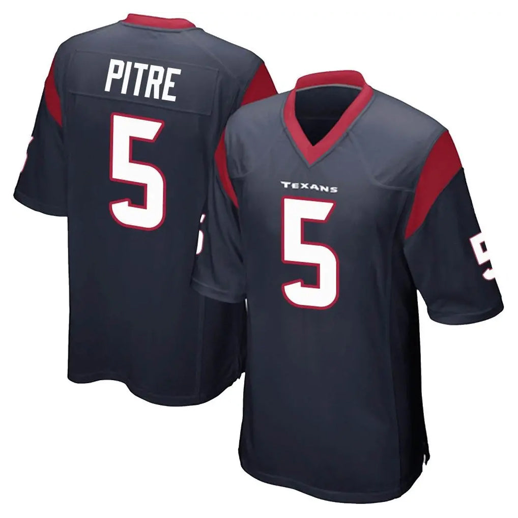 Cooneas H.Texans #5 Jalen Pitre Player Navy Home Game Stitched Jerseys