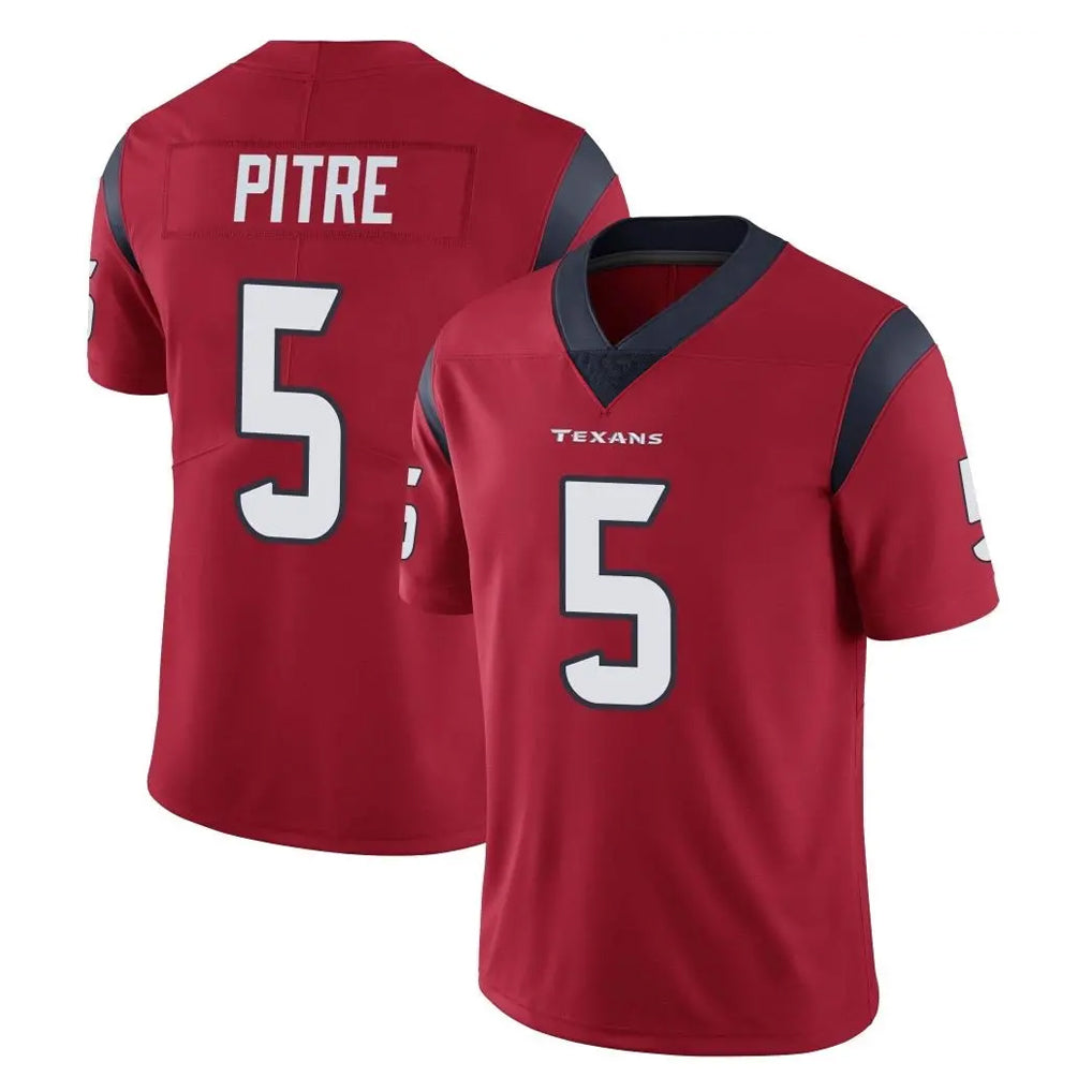 Cooneas H.Texans #5 Jalen Pitre Player Red Limited Vapor Untouchable Home Game Stitched Jerseys