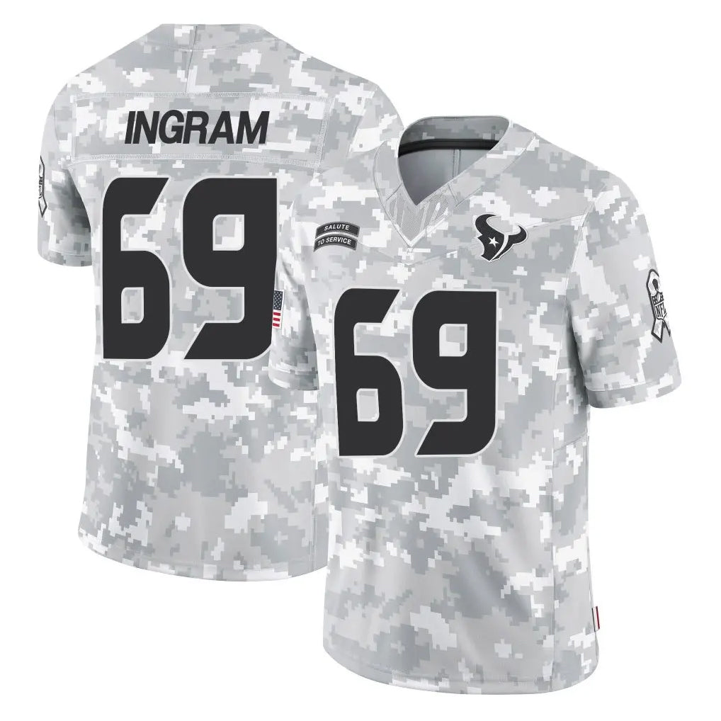 Cooneas H.Texans #69 Ed Ingram Player Arctic Camo Salute To Service Limited Game Stitched Jerseys