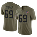 Cooneas H.Texans #69 Ed Ingram Player Olive Salute To Service Limited Stitched Jerseys