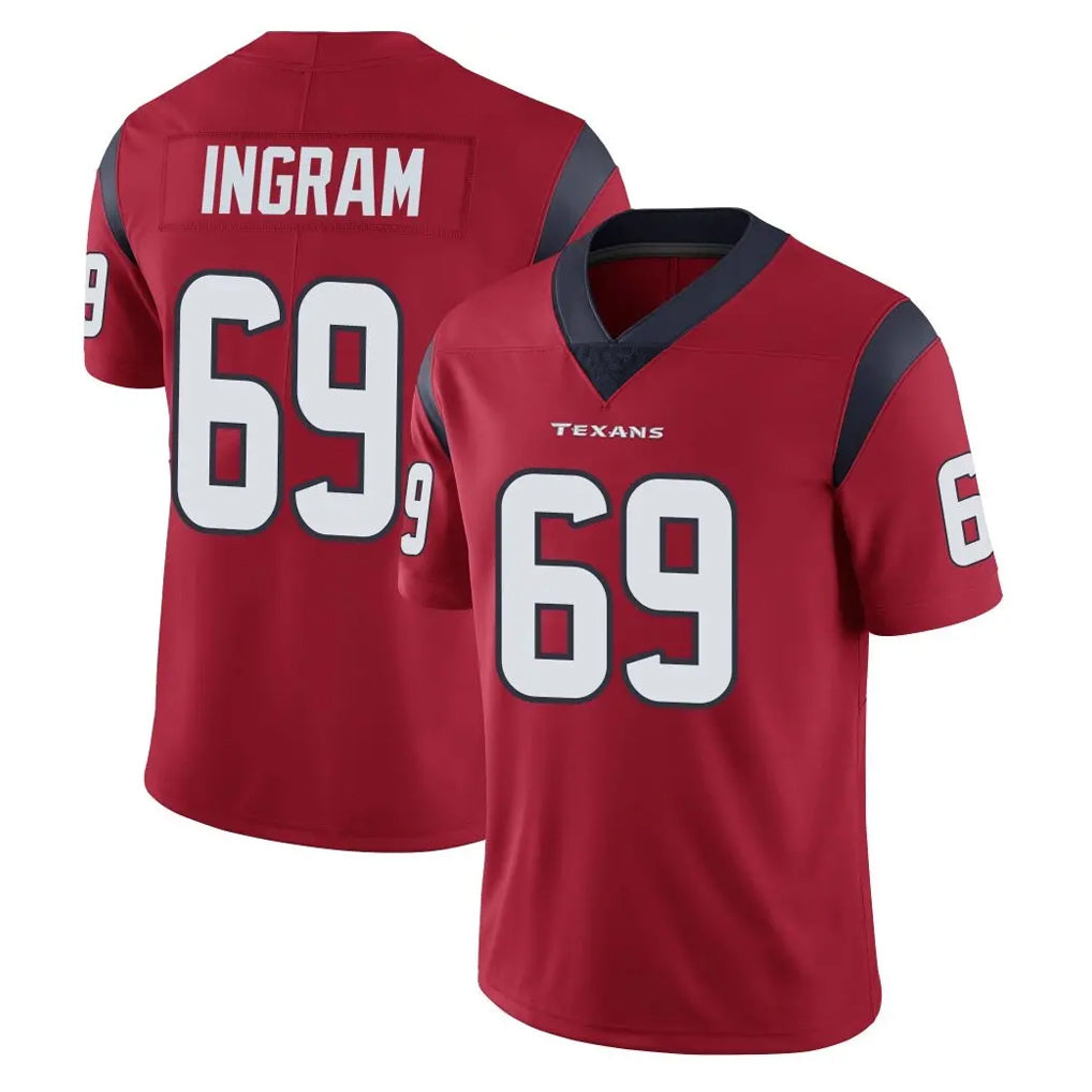 Cooneas H.Texans #69 Ed Ingram Player Red Limited Vapor Untouchable Home Game Stitched Jerseys