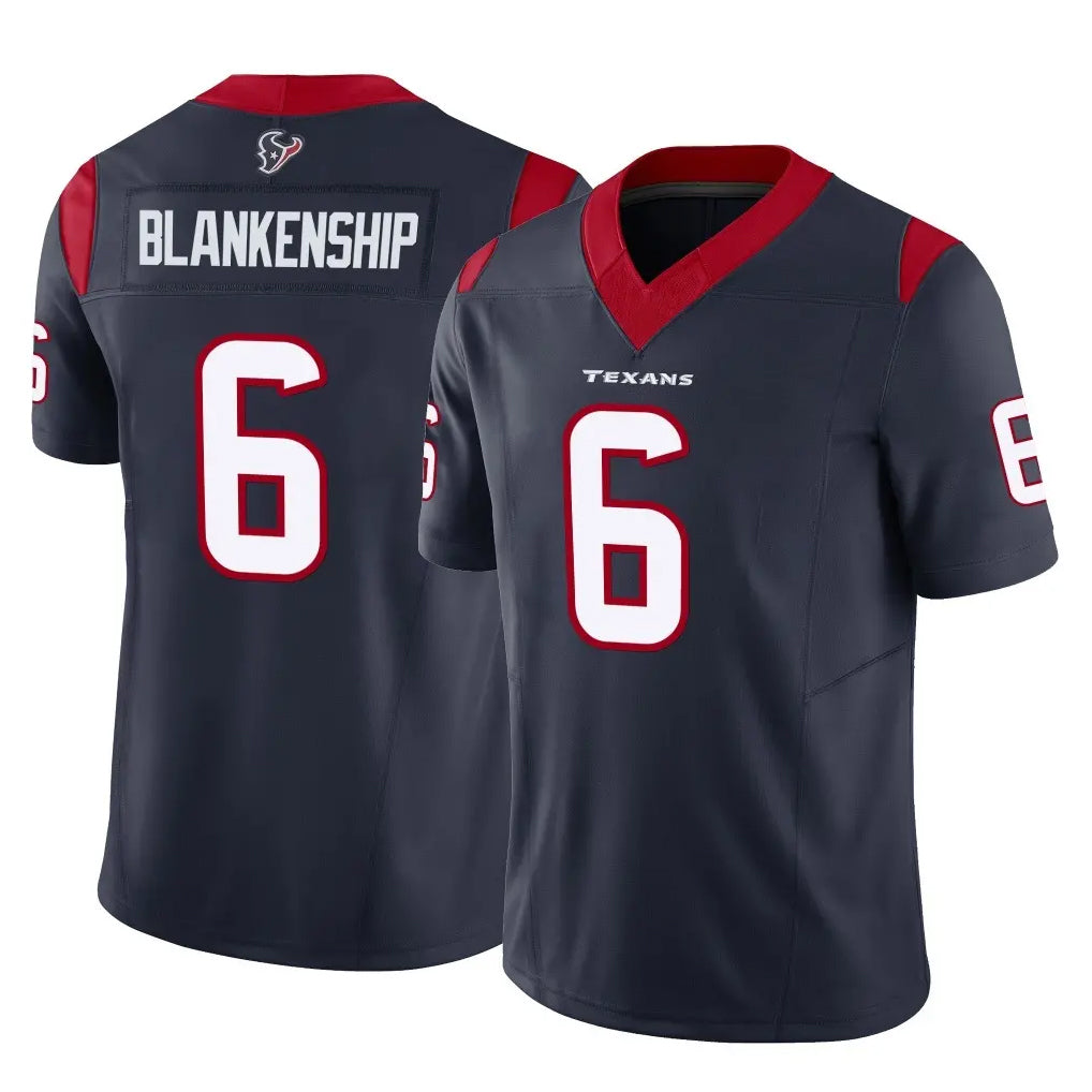 Cooneas H.Texans #6 Reed Blankenship Player Navy Limited Vapor F.U.S.E. Home Game Stitched Jerseys