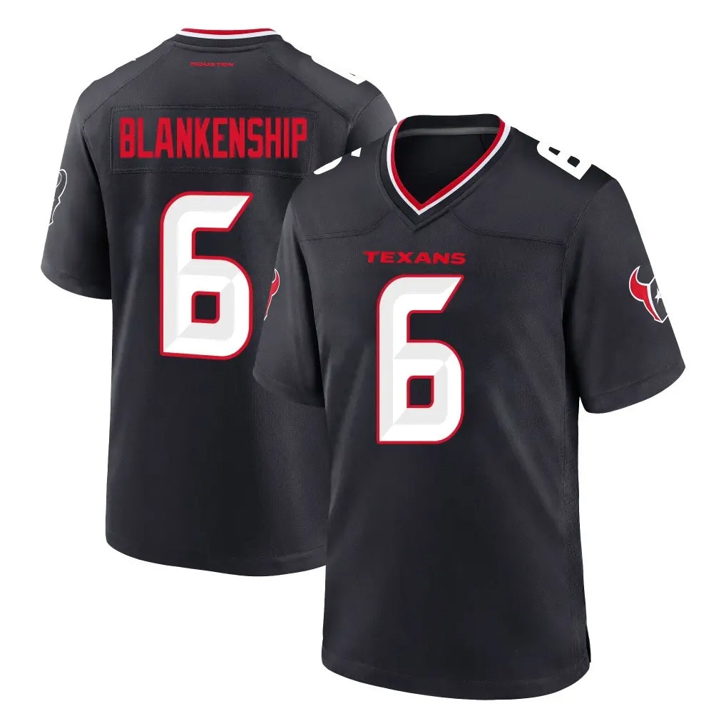 Cooneas H.Texans #6 Reed Blankenship Player Navy Team Home Game Stitched Jerseys