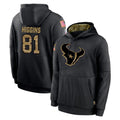 Cooneas H.Texans #81 Jayden Higgins Player Black Salute to Service Hoodies Limited Game Stitched Jerseys