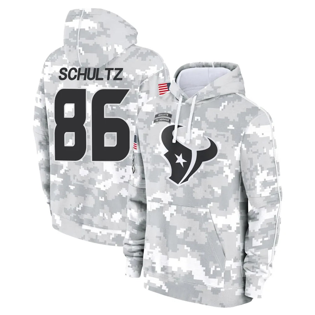 Cooneas H.Texans #86 Dalton Schultz Player Arctic Camo Salute to Service Hoodies Limited Game Stitched Jerseys