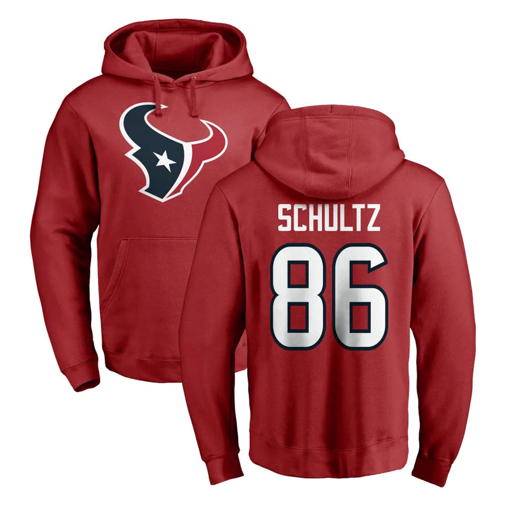 Cooneas H.Texans #86 Dalton Schultz Player Red Pro Line Pullover Hoodie Limited Game Stitched Jerseys