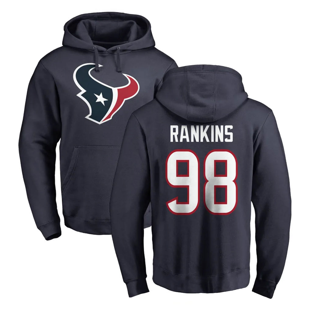 Cooneas H.Texans #98 Sheldon Rankins Player Navy Pro Line Pullover Hoodie Limited Game Stitched Jerseys