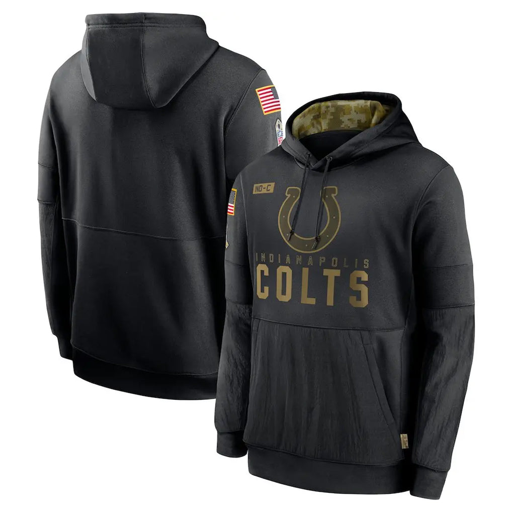 Cooneas IN.Colts Black Salute to Service Hoodies Limited Game Blank Player Stitched Jerseys
