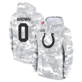 Cooneas IN.Colts #0 Pharaoh Brown Player Arctic Camo Salute to Service Hoodies Limited Game Stitched Jerseys