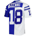 Cooneas IN.Colts #18 Peyton Manning Mitchell & Ness Royal-White Split Legacy Replica Stitched Jerseys