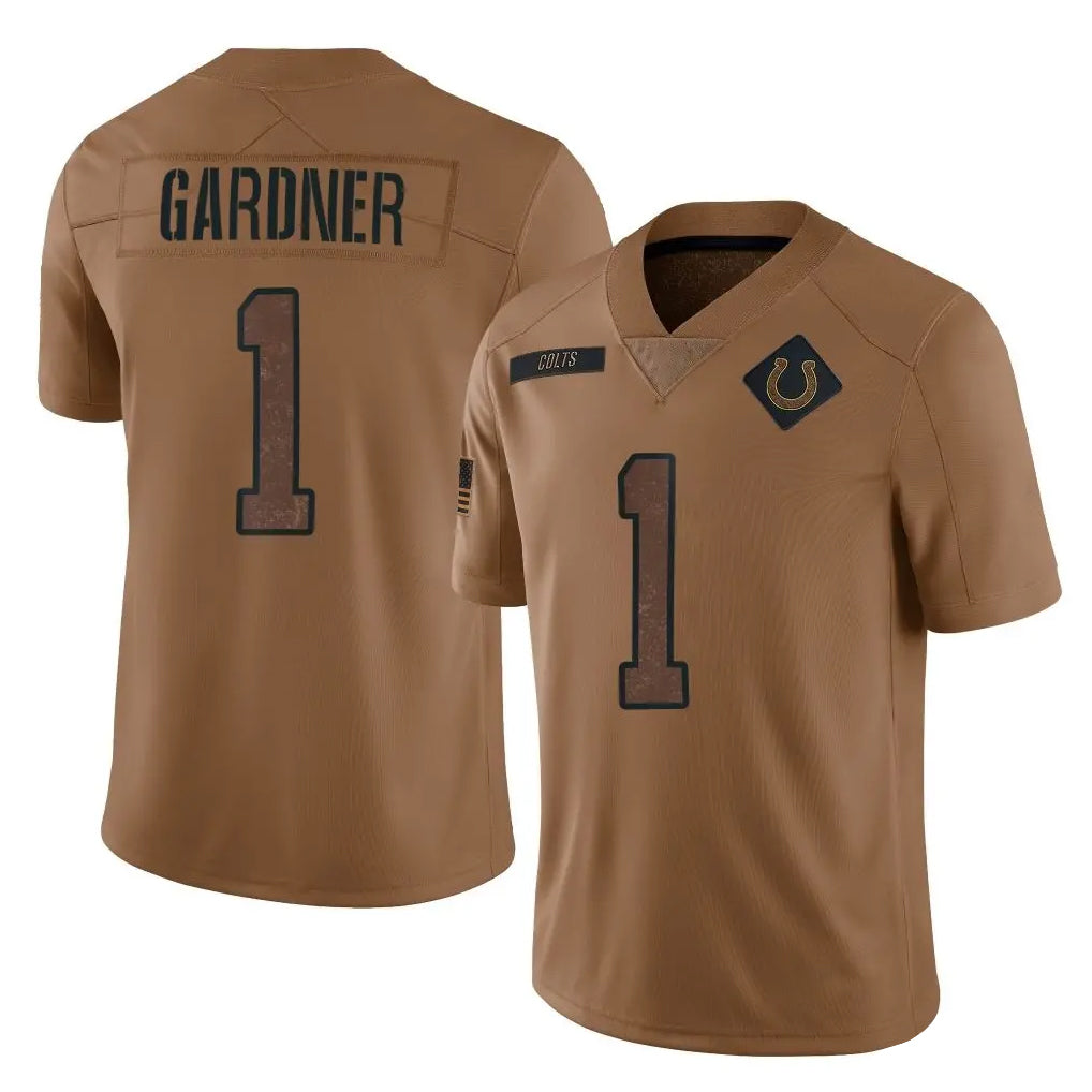 Cooneas IN.Colts #1 Sauce Gardner Player Brown Salute To Service Limited Stitched Jerseys