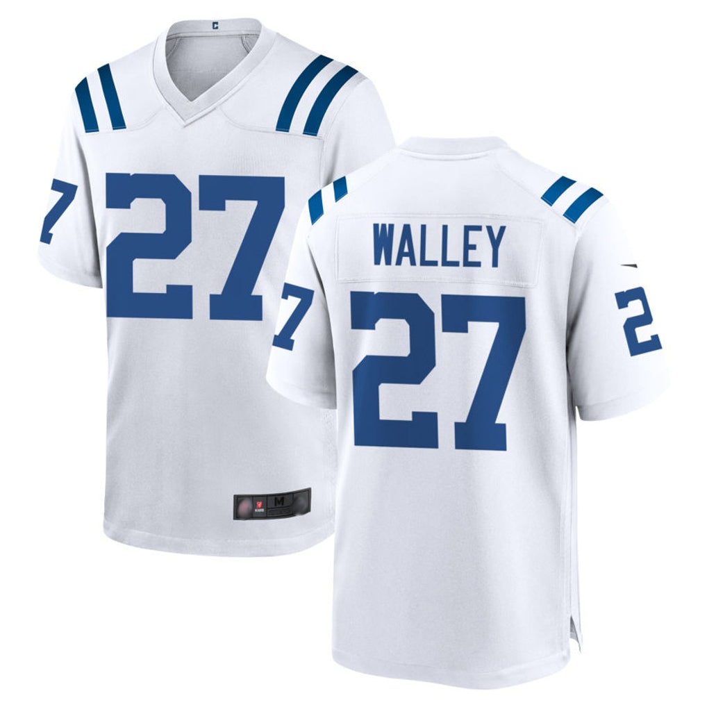 Cooneas IN.Colts #27 Justin Walley Player White Home Game Stitched Jerseys