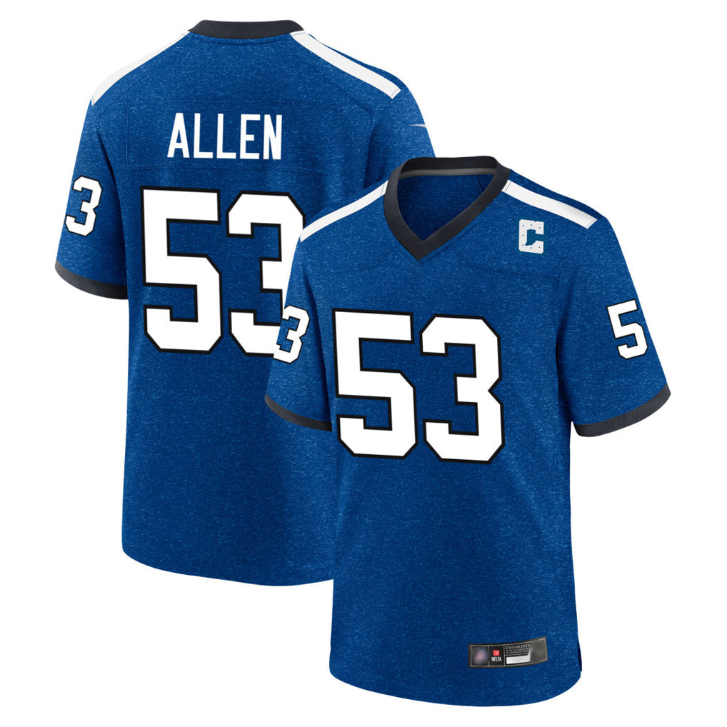 Cooneas IN.Colts #53 CJ Allen Player Royal Alternate Indiana Nights Home Game Stitched Jerseys