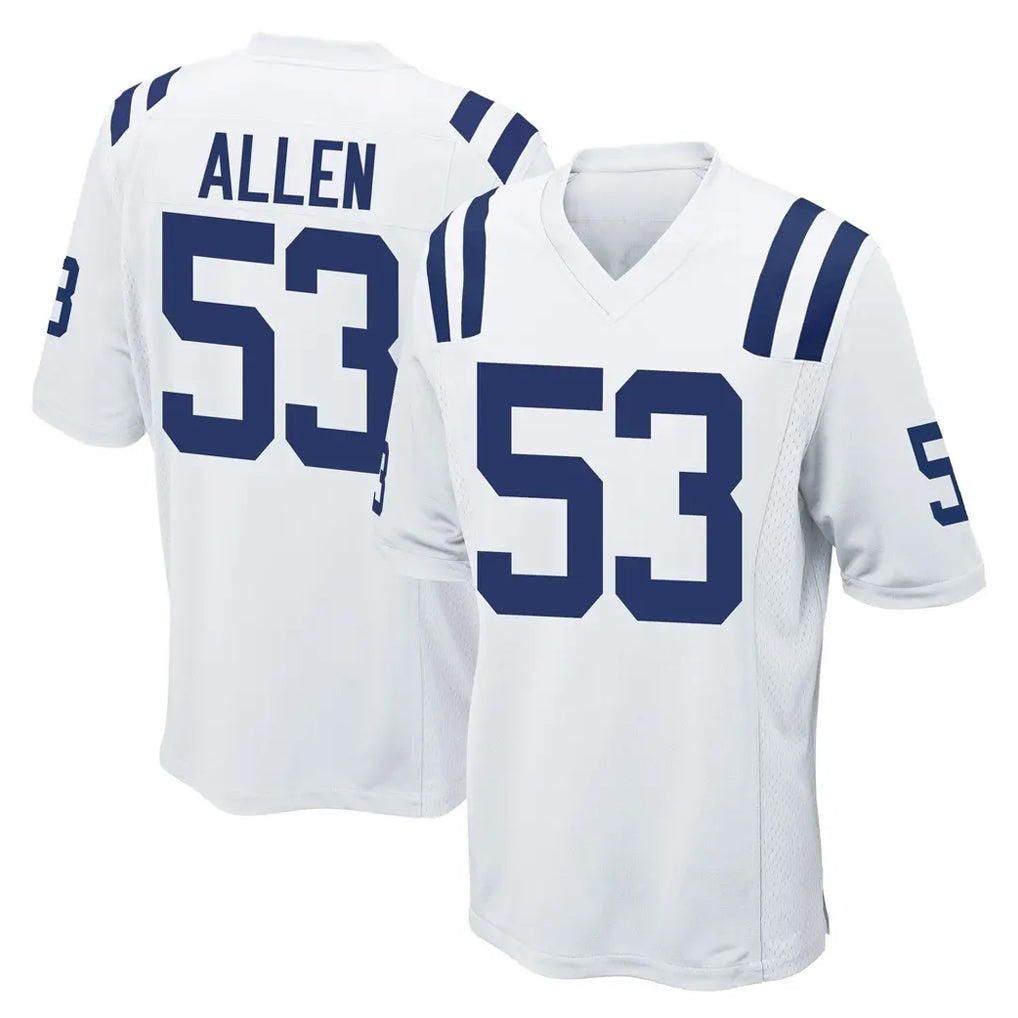 Cooneas IN.Colts #53 CJ Allen Player White Home Game Stitched Jerseys