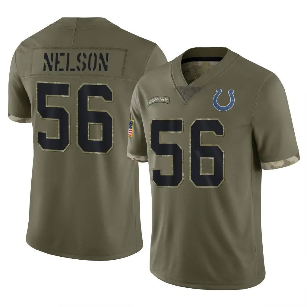 Cooneas IN.Colts #56 Quenton Nelson Player Olive Salute To Service Limited Stitched Jerseys