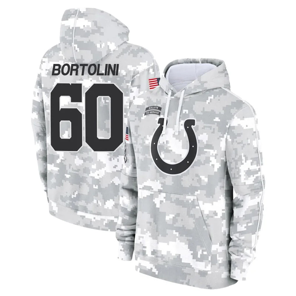 Cooneas IN.Colts #60 Tanor Bortolini Player Arctic Camo Salute to Service Hoodies Limited Game Stitched Jerseys