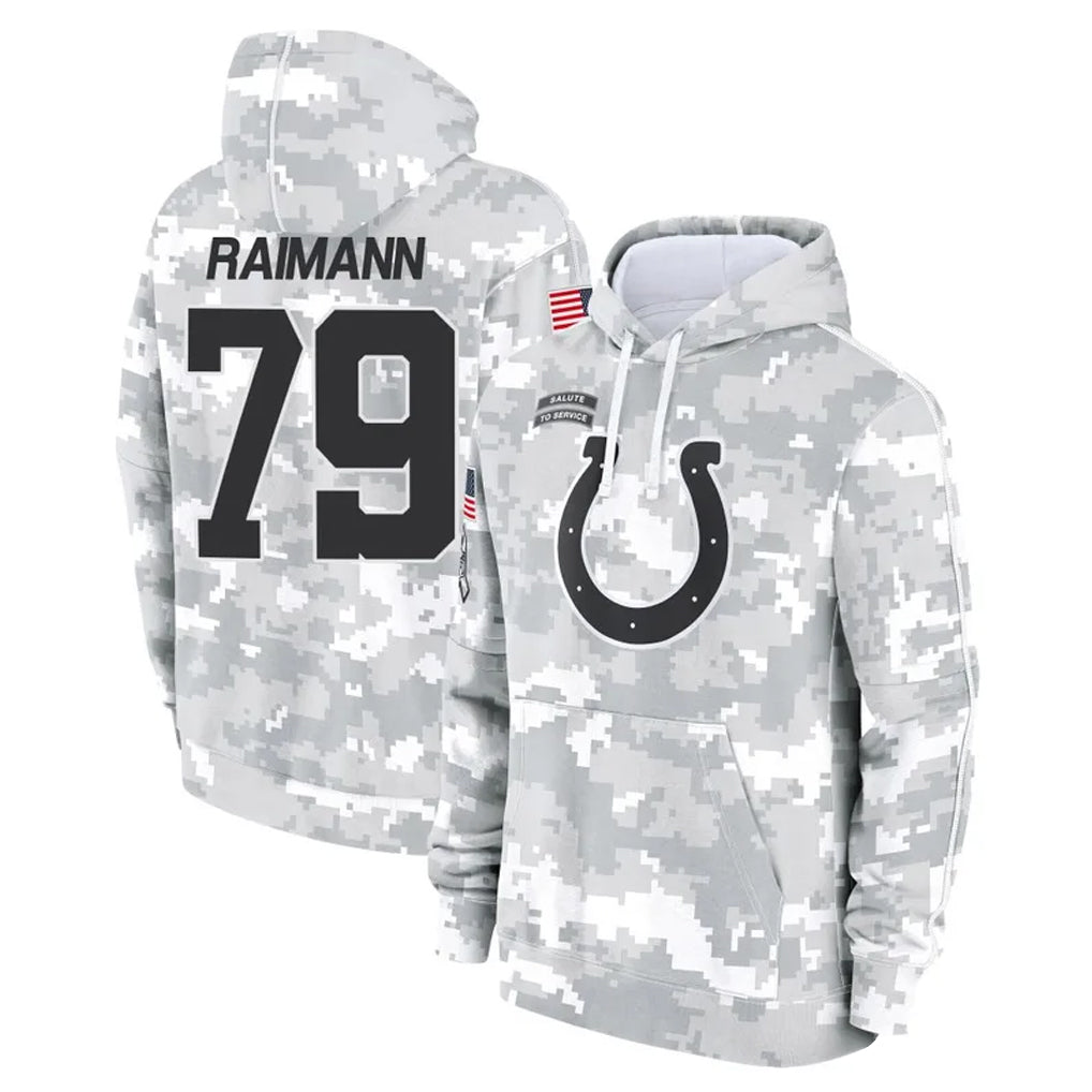 Cooneas IN.Colts #79 Bernhard Raimann Player Arctic Camo Salute to Service Hoodies Limited Game Stitched Jerseys