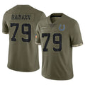 Cooneas IN.Colts #79 Bernhard Raimann Player Olive Salute To Service Limited Stitched Jerseys