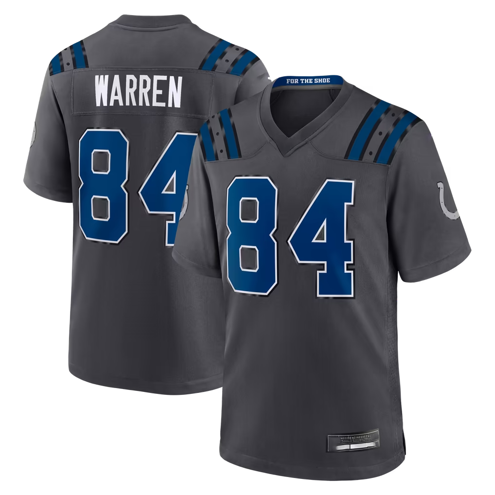Cooneas IN.Colts #84 Tyler Warren Anthracite 2026 Rivalries Collection Game Stitched Jerseys
