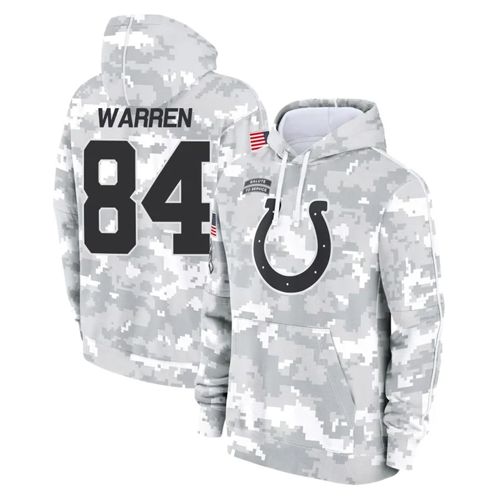 Cooneas IN.Colts #84 Tyler Warren Player Arctic Camo Salute to Service Hoodies Limited Game Stitched Jerseys