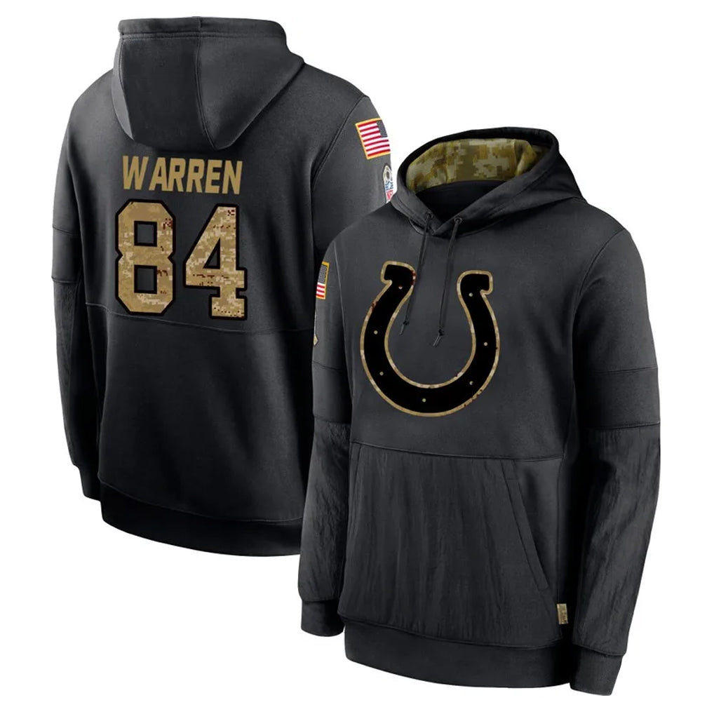 Cooneas IN.Colts #84 Tyler Warren Player Black Salute to Service Hoodies Limited Game Stitched Jerseys