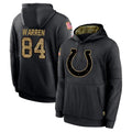 Cooneas IN.Colts #84 Tyler Warren Player Black Salute to Service Hoodies Limited Game Stitched Jerseys