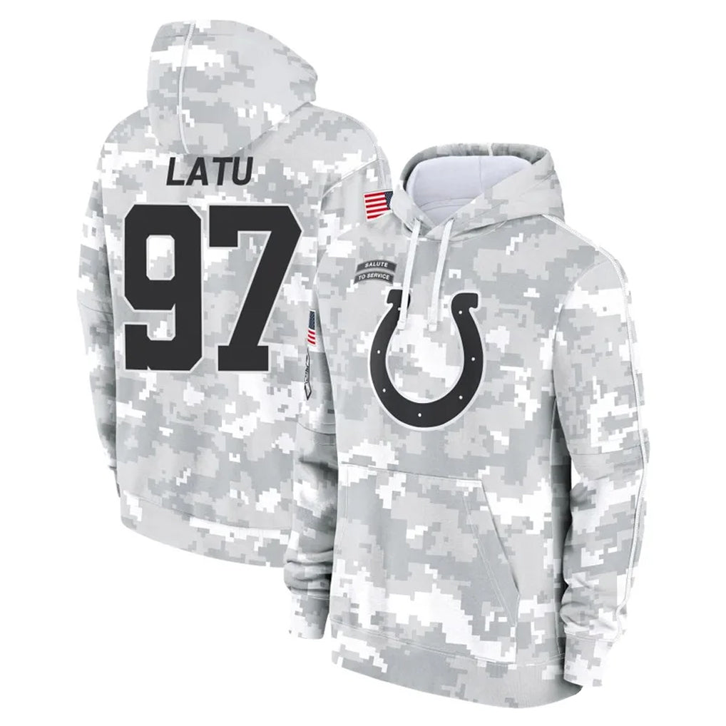 Cooneas IN.Colts #97 Laiatu Latu Player Arctic Camo Salute to Service Hoodies Limited Game Stitched Jerseys