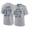 Cooneas IN.Colts #97 Laiatu Latu Player Gray Atmosphere Fashion Home Game Stitched Jerseys
