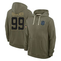 Cooneas IN.Colts #99 DeForest Buckner Player Olive Salute to Service Pullover Hoodies Limited Stitched Jerseys