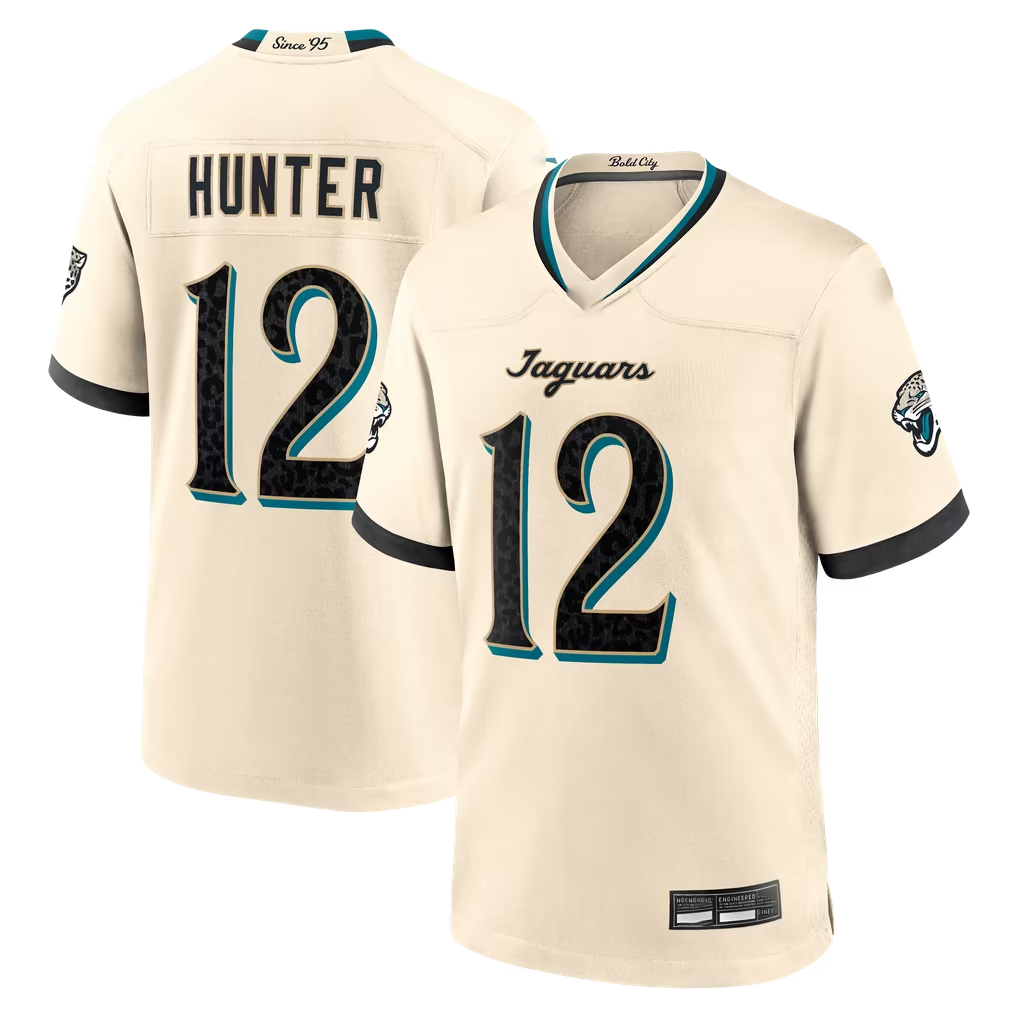 Cooneas J.Jaguars #12 Travis Hunter Natural 2026 Rivalries Collection Game Stitched Jerseys