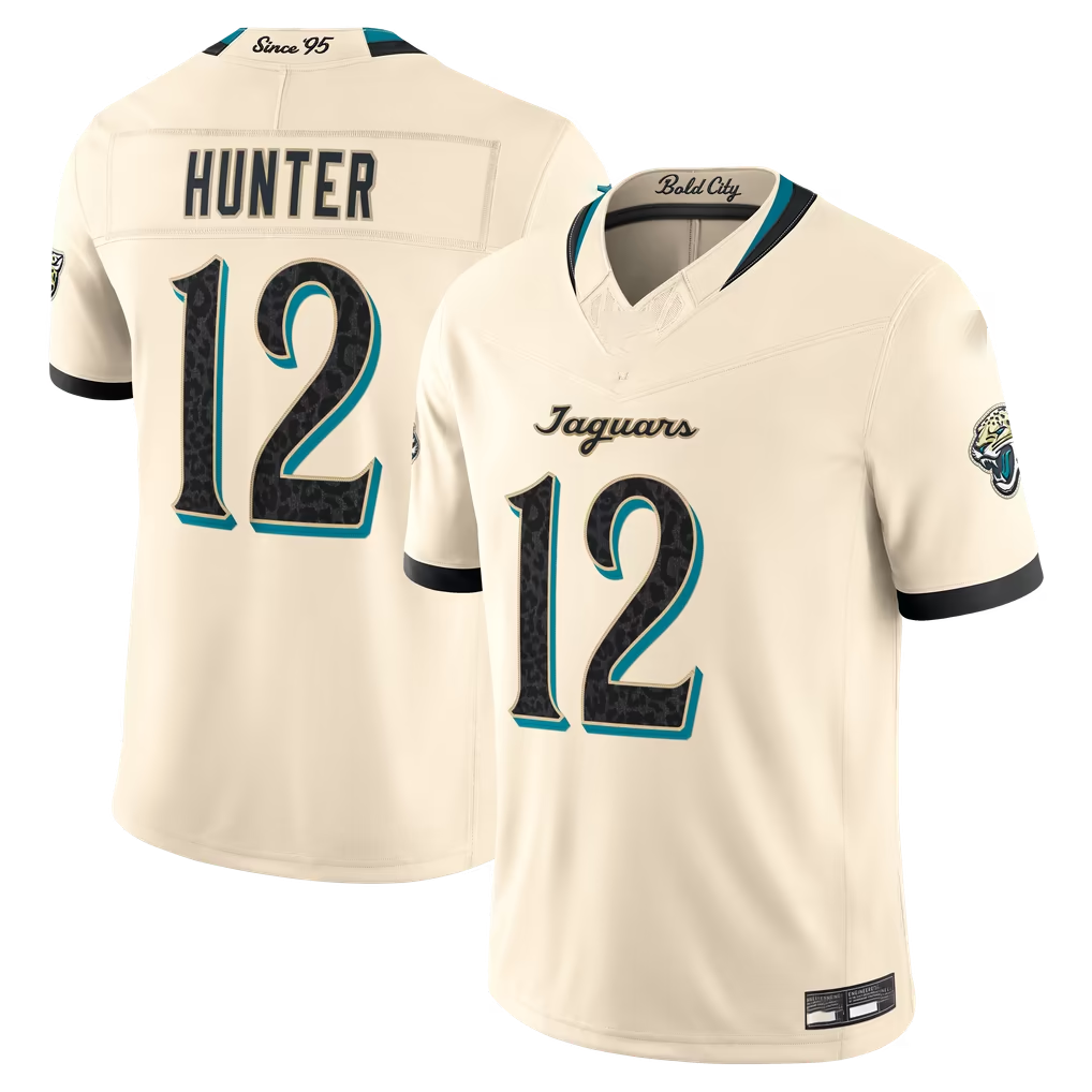 Cooneas J.Jaguars #12 Travis Hunter Natural 2026 Rivalries Collection Limited Stitched Jerseys