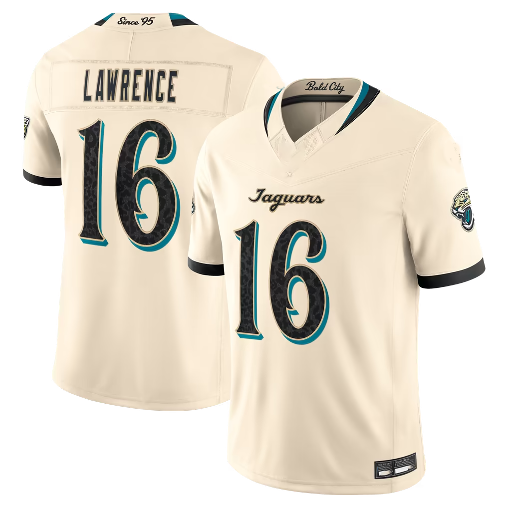 Cooneas J.Jaguars #16 Trevor Lawrence Natural 2026 Rivalries Collection Game Stitched Jerseys