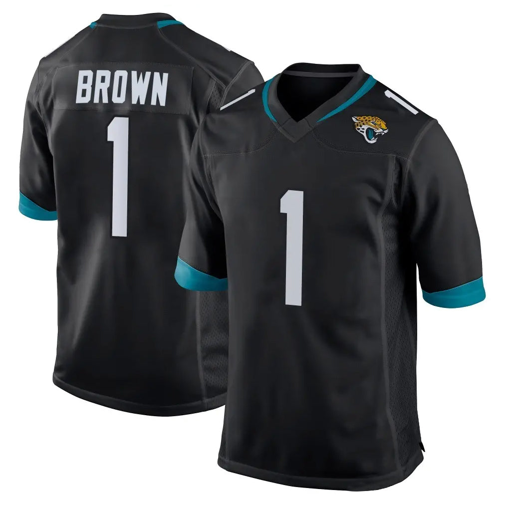 Cooneas J.Jaguars #1 Montaric Brown Player Black Home Game Stitched Jerseys