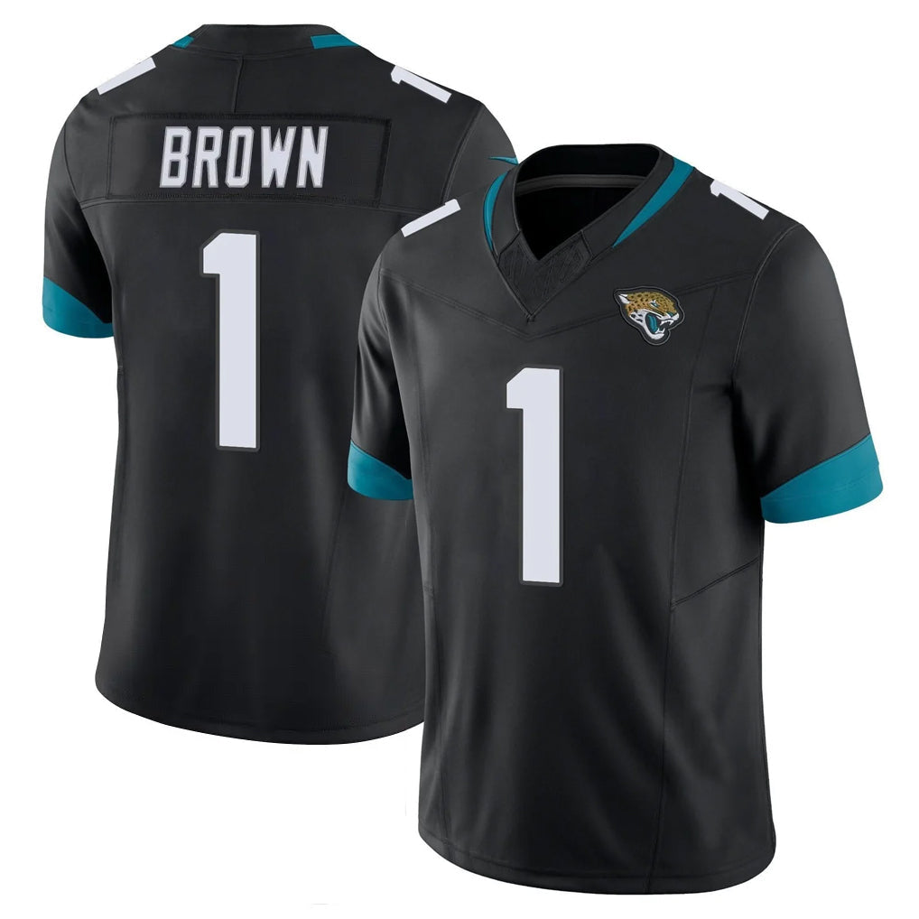 Cooneas J.Jaguars #1 Montaric Brown Player Black Vapor F.U.S.E. Limited Home Game Stitched Jerseys