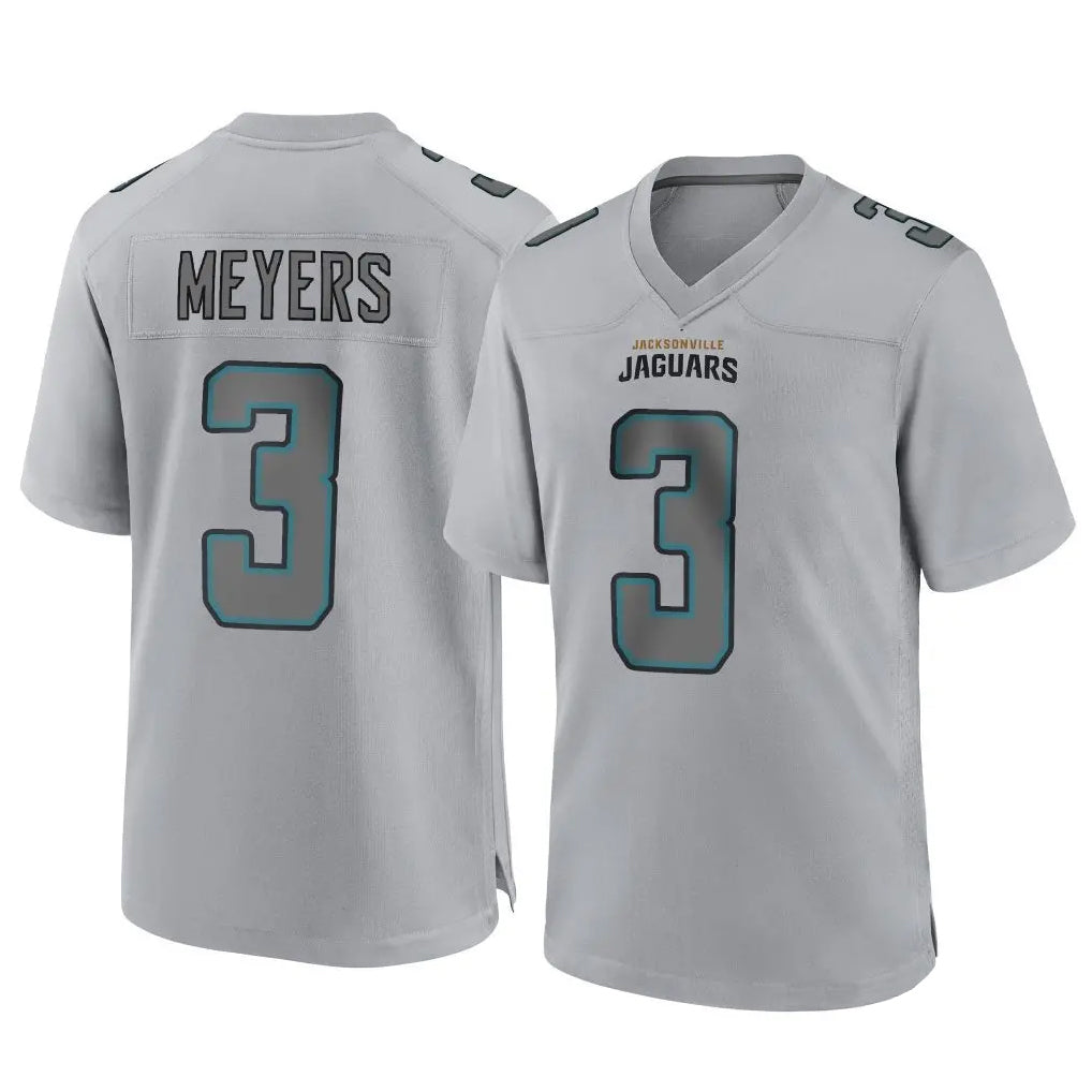 Cooneas J.Jaguars #3 Jakobi Meyers Player Gray Atmosphere Fashion Home Game Stitched Jerseys