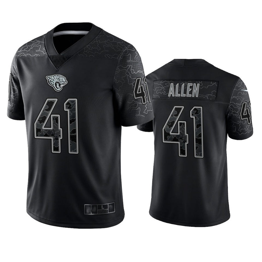 Cooneas J.Jaguars #41 Josh Hines-Allen Player Black RFLCTV Limited Football Jerseys