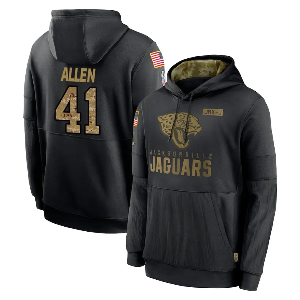 Cooneas J.Jaguars #41 Josh Hines-Allen Player Black Salute to Service Hoodies Limited Game Stitched Jerseys