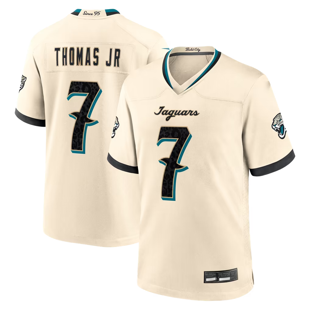 Cooneas J.Jaguars #7 Brian Thomas Jr. Natural 2026 Rivalries Collection Game Stitched Jerseys