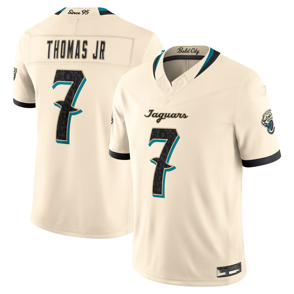Cooneas J.Jaguars #7 Brian Thomas Jr. Natural 2026 Rivalries Collection Limited Stitched Jerseys