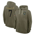 Cooneas J.Jaguars #7 Brian Thomas Jr. Player Olive Salute to Service Pullover Hoodies Limited Stitched Jerseys